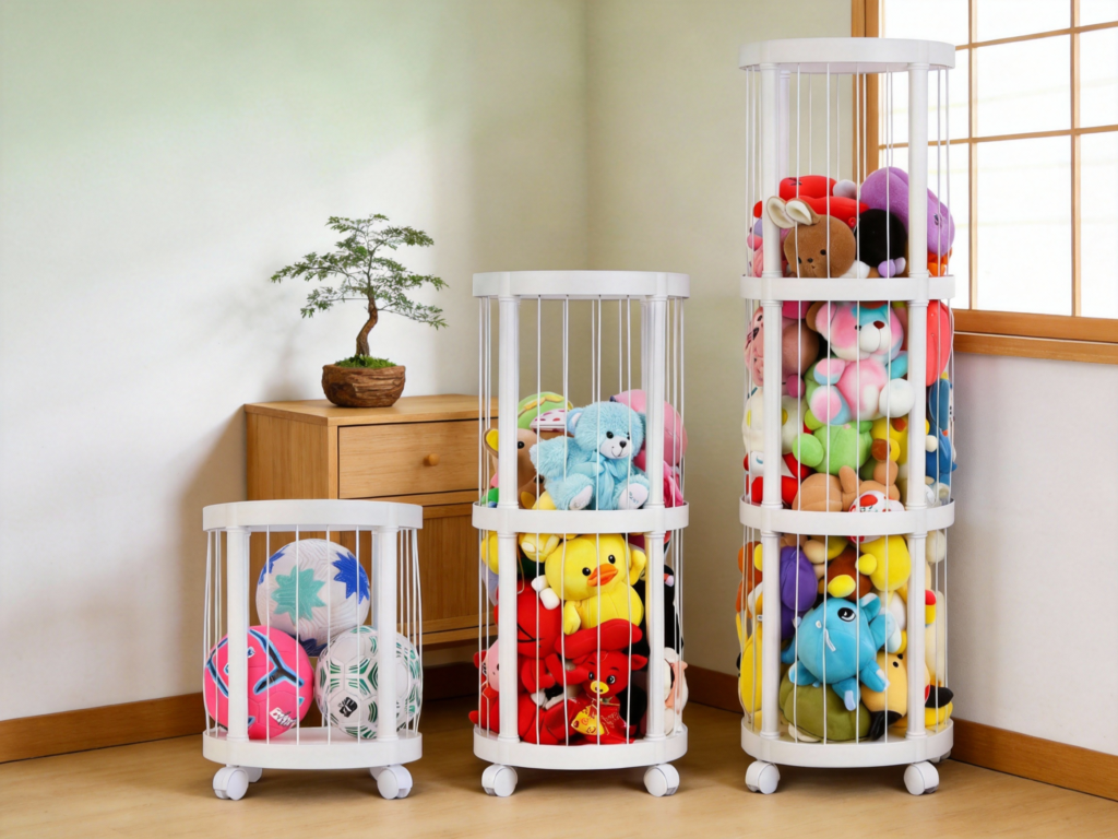 Round Roman-Column Style Storage Rack(Elastic Rope Design)