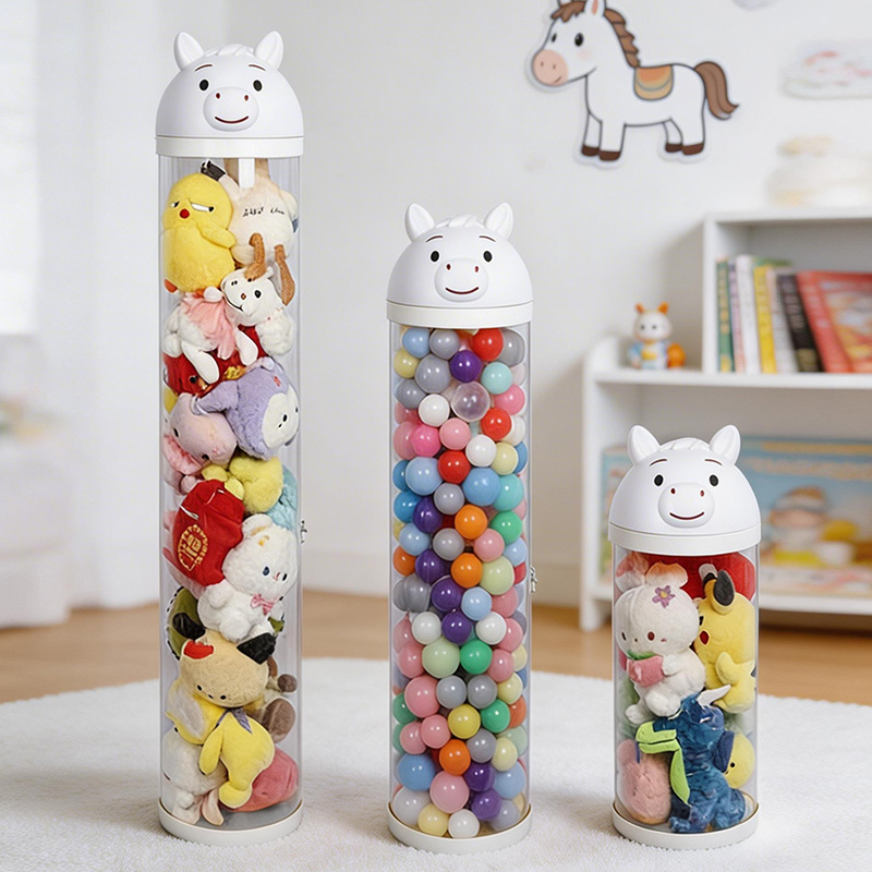 Pony-Shaped Transparent Storage Bins